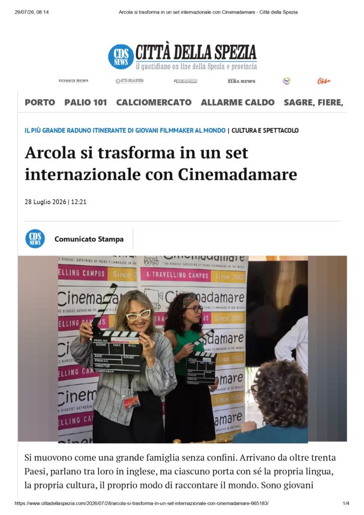 Arcola si trasforma in un set internazionale con Cinemadamare Città della Spezia page 0001